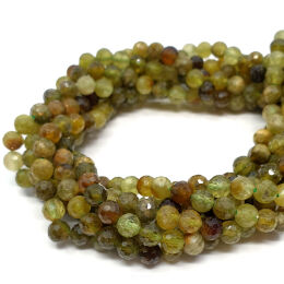 Granat Zielony Grossular Kulka Fasetowana 6 mm 