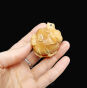 Rzeźba,Netsuke, Żabka i Nietoperz na Brzoskwini, 44/36 mm - 3