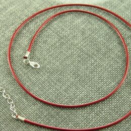 Baza Naszyjnika/Sznurek z zapięciem 1.5mm bordowy 45cm