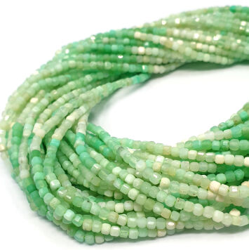 Chryzopraz Kostka Fasetowana 2.8 mm 