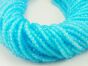 Fianit Oponki Fasetowane 4/3mm Pastelowy Błękit Sznur 48cm
