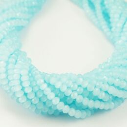 Fianit Oponki Fasetowane 3.5/2.5mm Pastelowy Błękit Sznur 40cm