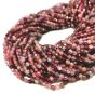 Spinel Czerwony Kulka Fasetowana 4 mm - Sznur 40cm