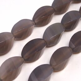 Grau Achat 22x13mm Birne Schnur 18pcs