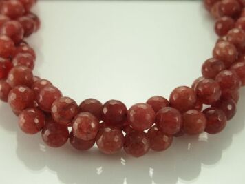 Jade Kugeln facettiert 10mm Braun Schnur 38pcs
