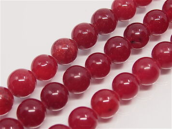 Pastel Jade Kugeln 10mm rot Reihe 38pcs