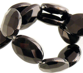 Onyx Ovals 14 / 10mm facettiert, Seil 40 cm 27 Ovale