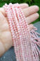 Opal Różowy Kulka Fasetowana 4 mm Sznur 40cm - 2