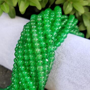 Jadeit Kulka 4mm Zielony Szmaragdowy Gładki