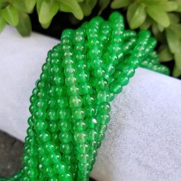 Jadeit Kulka 4mm Zielony Szmaragdowy Gładki