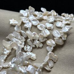 Perła Naturalna Biała Keshi 16x11x2,5 mm 
