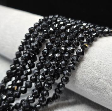 Onyks Kule Fasetowane 6 mm Sznur 40cm 