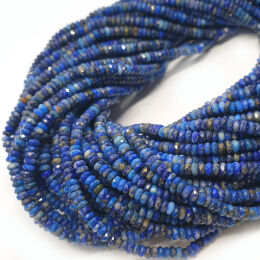 Lapis Lazuli Oponka Fasetowana 3,5x1,5 mm Sznur 40cm