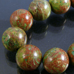 Aquarell Jasper 14mm Kugeln Schnur 40cm