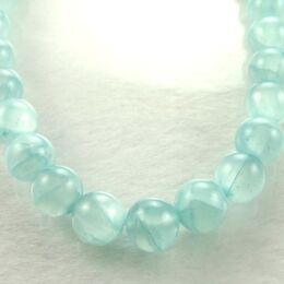 Halbtransparent Jade kugeln 12mm Marine Schnur 40cm