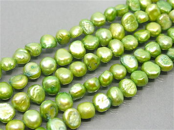 Perła Słodkowodna Zielona Barok 6x7 mm