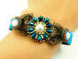 Etno Bracelet Natural Leather 20cm Crystal - 2