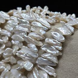 Perła Naturalna Biała Keshi 27x8x4 mm 