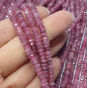 Turmalin Malinowy Oponka Fasetowana 5x2 mm Sznur 40cm - 2