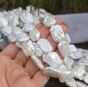 Perła Naturalna Biała Prostokąty 18x13x4 mm  - 2