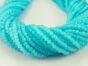 Fianit Oponki Fasetowane 3.5/2.5mm Pastelowy Błękit Sznur 40cm