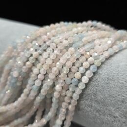 Morganit Kulka Fasetowana 3 mm Sznur 40 cm