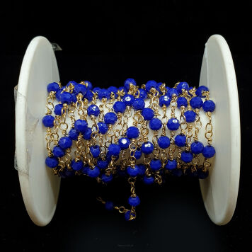 Łańcuszek z Kryształkami Granatowy 15cm